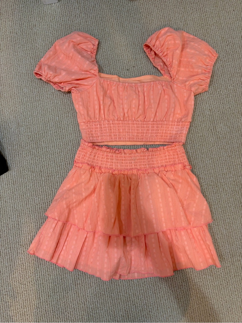 Orange Ruffled Puff-Sleeve Set - Picture 2 of 2